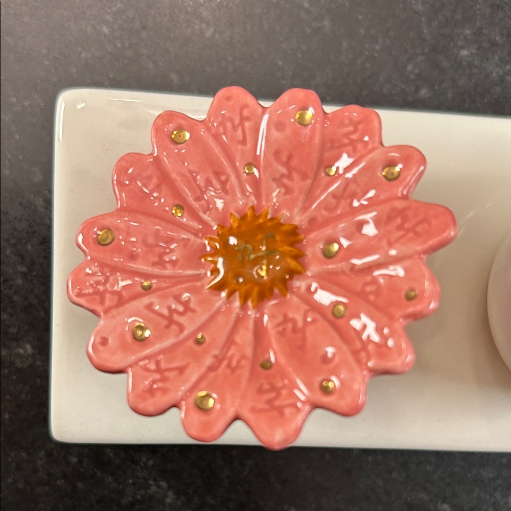 Pink Floral Ceramic Knob